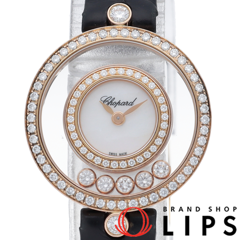 ハッピー ダイヤモンド ウォッチ ダイヤベゼル 5Pダイヤ シェル