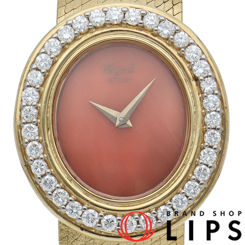 オーバル レディース時計 ダイヤベゼル カーネリアン アンティーク OH済