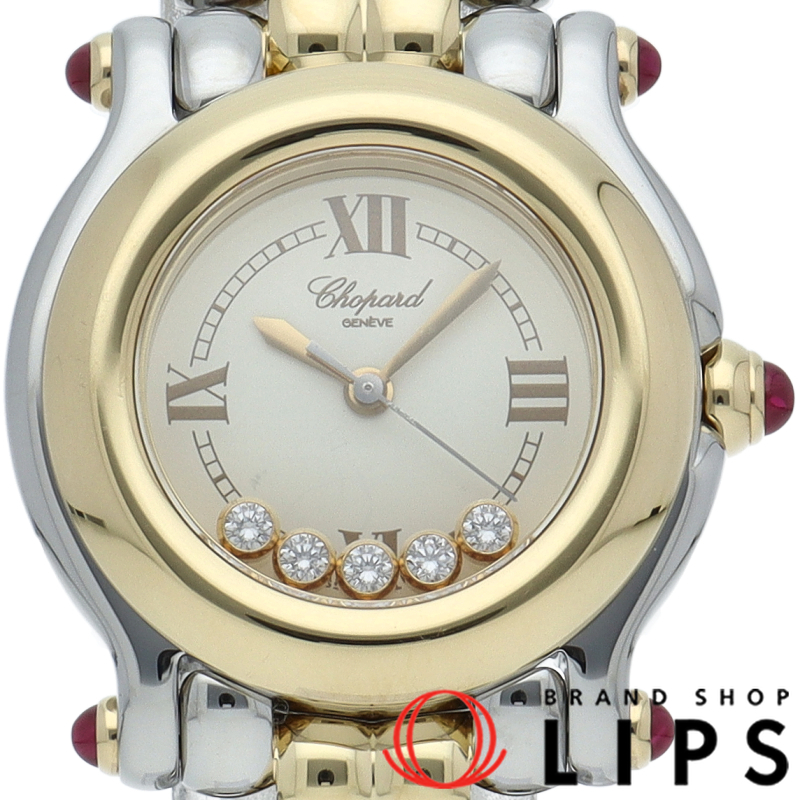 ハッピースポーツ レディース時計 5Pダイヤ コンビ