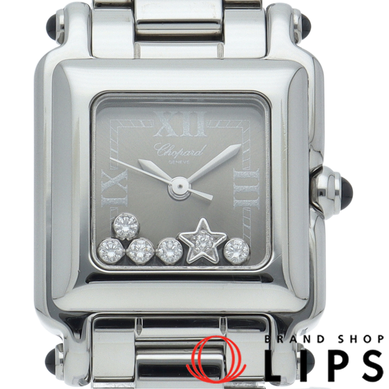 ハッピースポーツ スクエア ミニ ウォッチ 5Pダイヤ スターダイヤ