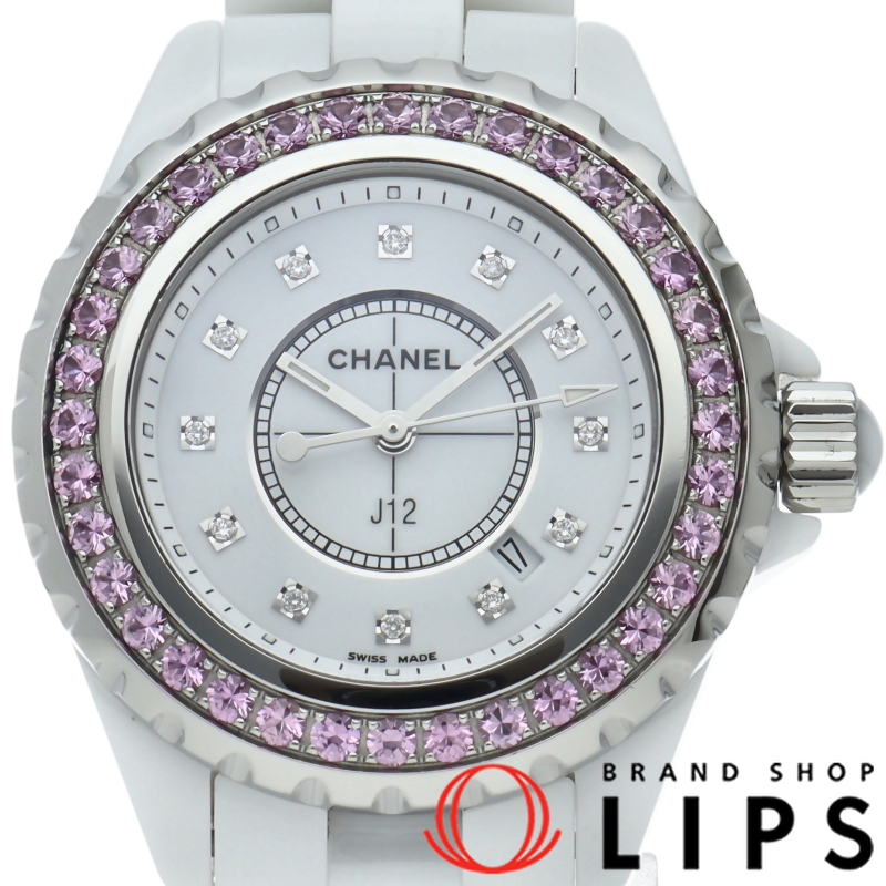 J12 ウォッチ 33mm 12Pダイヤ ピンクサファイアベゼル