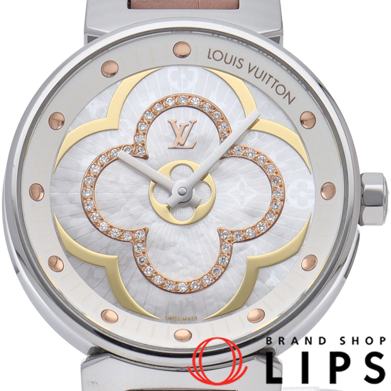 タンブール ムーンディヴァイン PM レディース時計 ハートダイヤ シェル