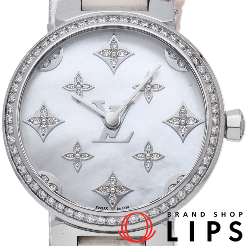 タンブール スリム レディース時計 ダイヤベゼル シェル