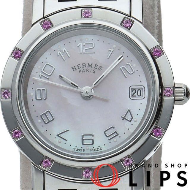 クリッパー ナクレ レディース時計 12Pピンクサファイア シェル