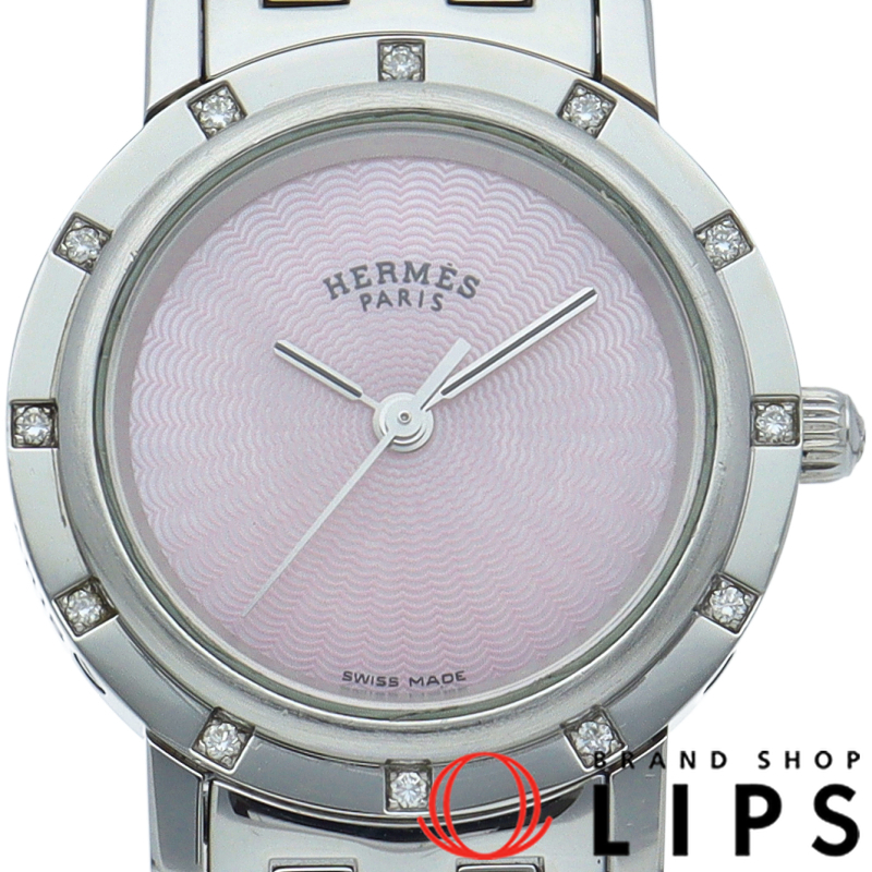 クリッパーナクレ レディース時計 12Pダイヤベゼル シェル