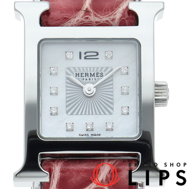 Hウォッチミニ レディース時計 11Pダイヤ シェル