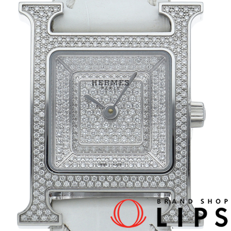 Hウォッチ レディース時計 ダイヤベゼル ダイヤ文字盤