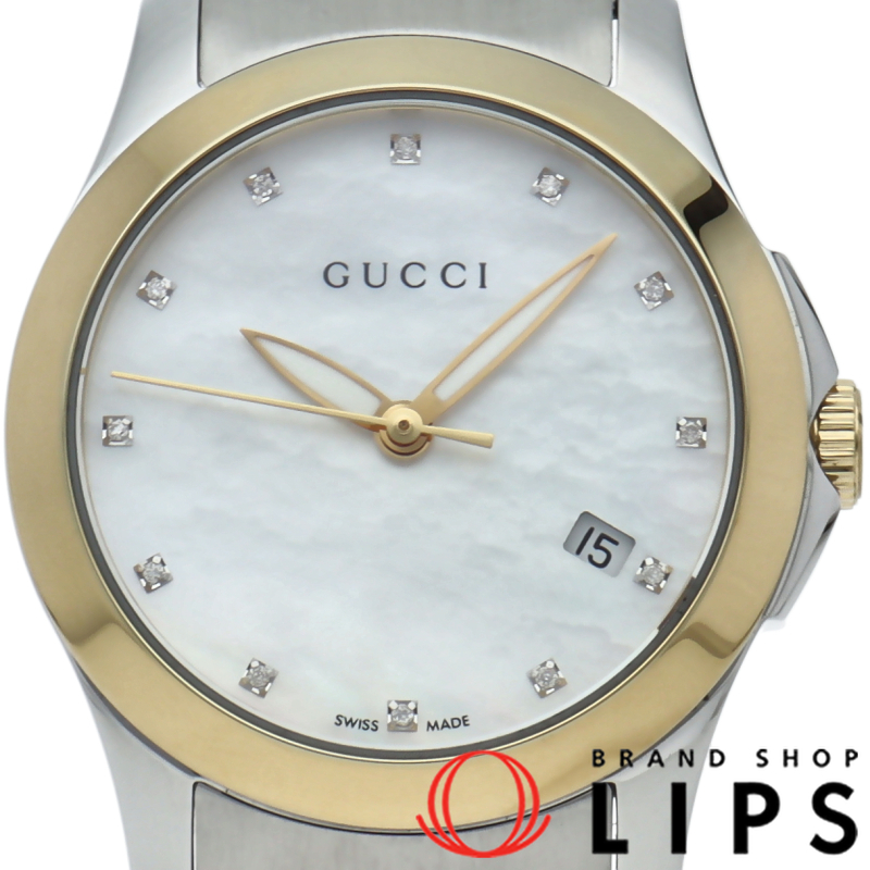 G-タイムレス レディース時計 12Pダイヤ シェル