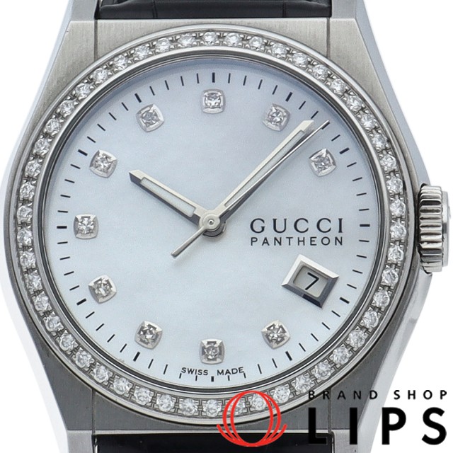 パンテオン ダイヤベゼル 10Pダイヤ シェル ユニセックス時計