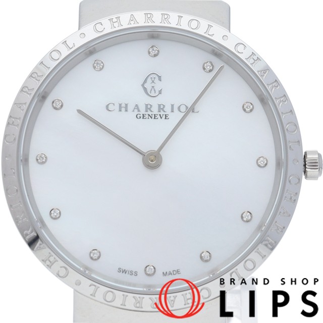 スリム レディース時計 12Pダイヤ シェル