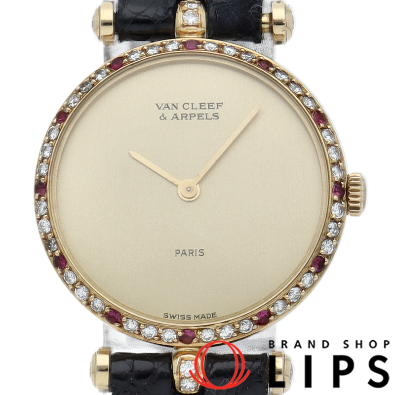 クラシック レディース時計 ルビー・ダイヤベゼル