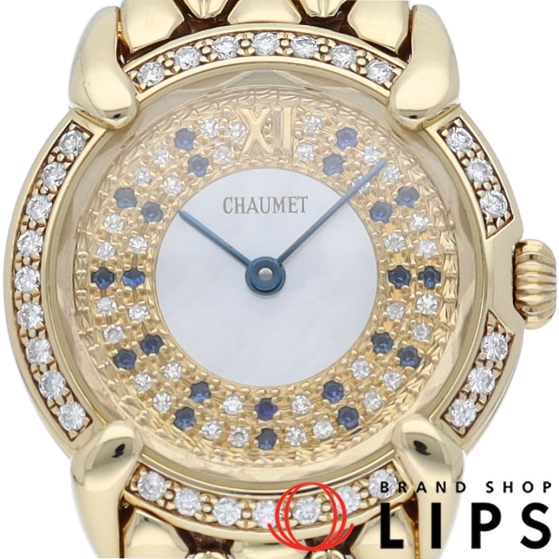 グリフィス レディース時計 ダイヤベゼル ダイヤ･サファイア文字盤 シェル