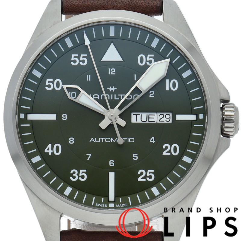 カーキアビエーション パイロット デイデイト オートマチック