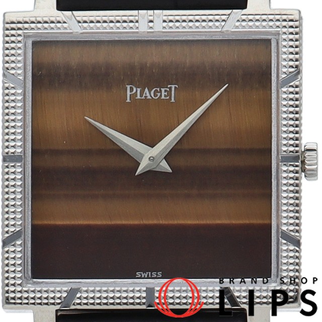 クラシック スクエア レディース時計 手巻 タイガーアイ OH済