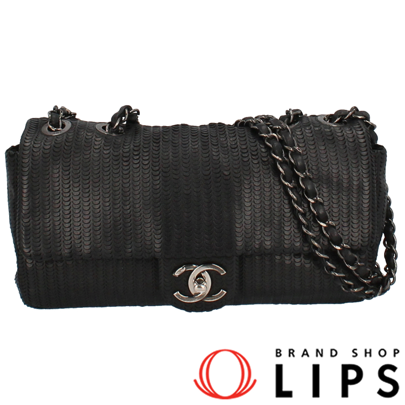 レザーカット チェーンショルダーバッグ