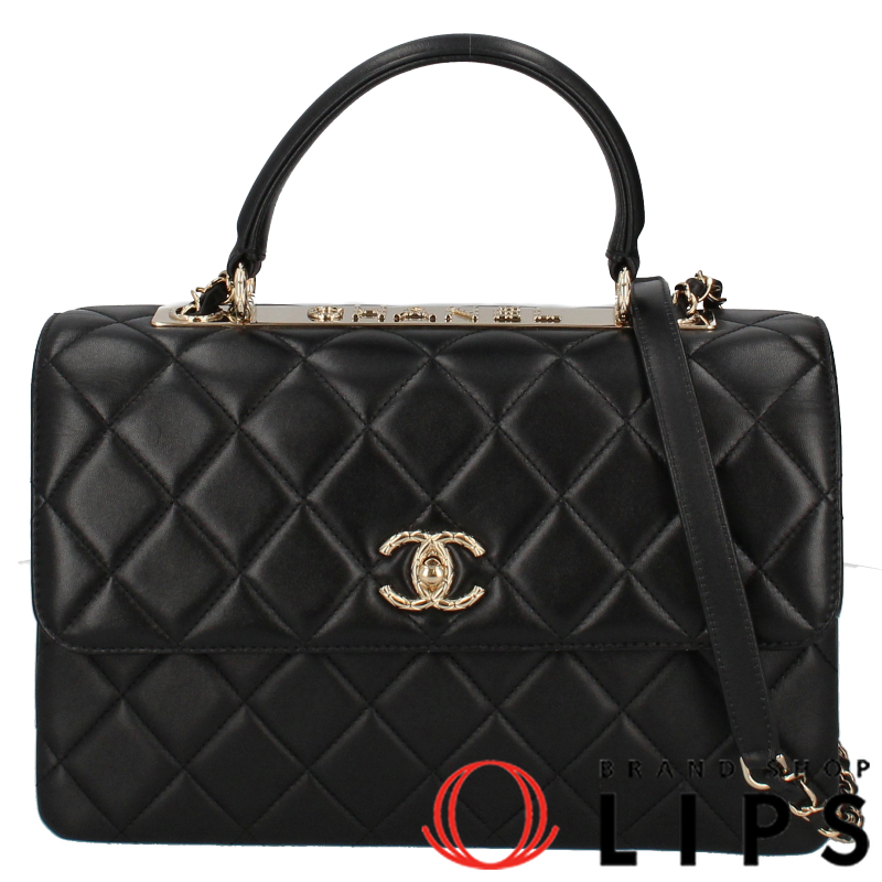 トレンディCC ラージ トップハンドル フラップ バッグ