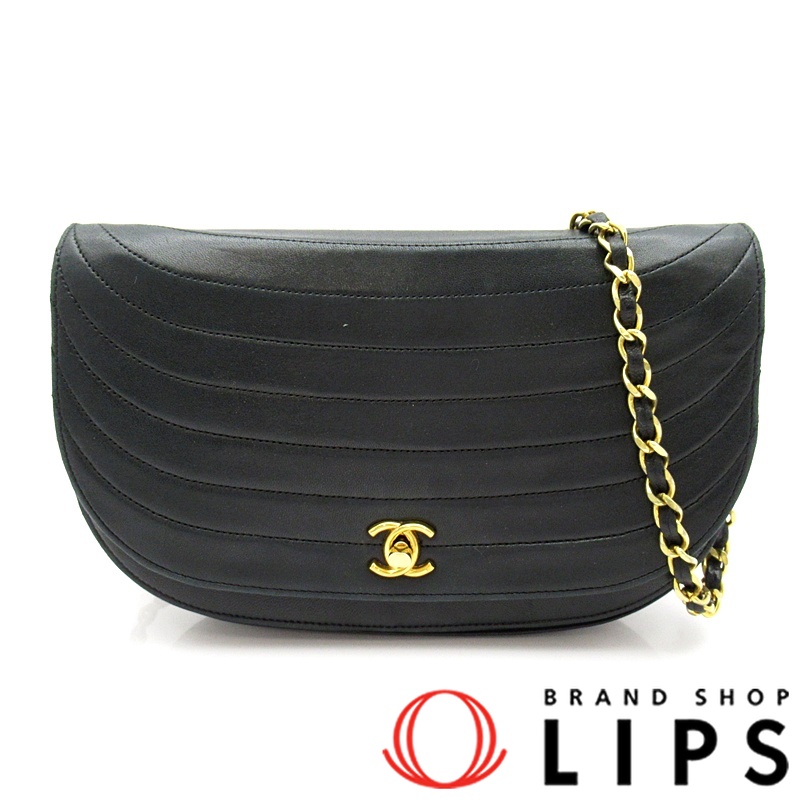 ハーフムーン ターンロック チェーンショルダーバッグ