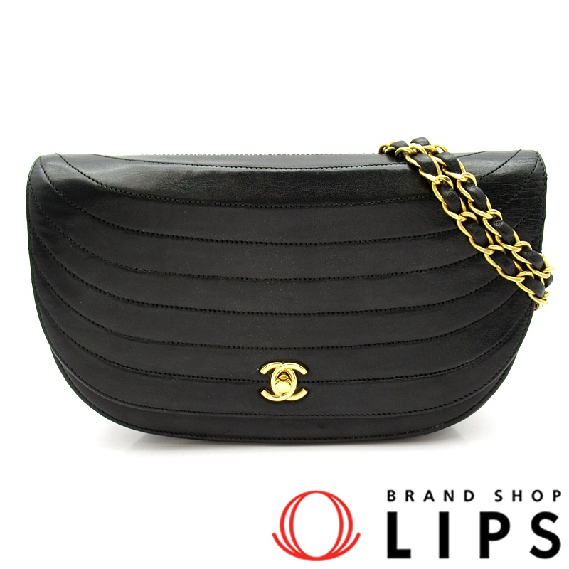 ハーフムーン ターンロック チェーンショルダーバッグ