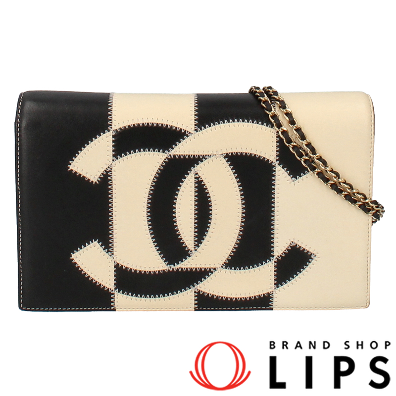 バイカラー チェーンショルダーバッグ