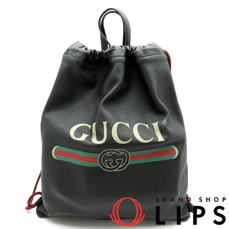 ロゴプリント ドローストリング バックパック