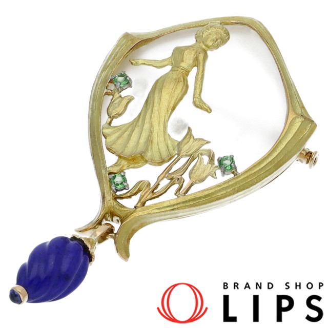 ラピスラズリサファイガーネットブローチ