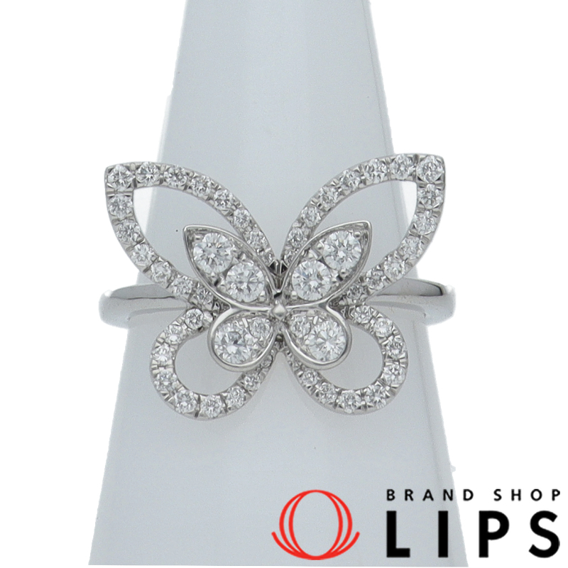 バタフライ シルエット ダイヤモンド ミニリング