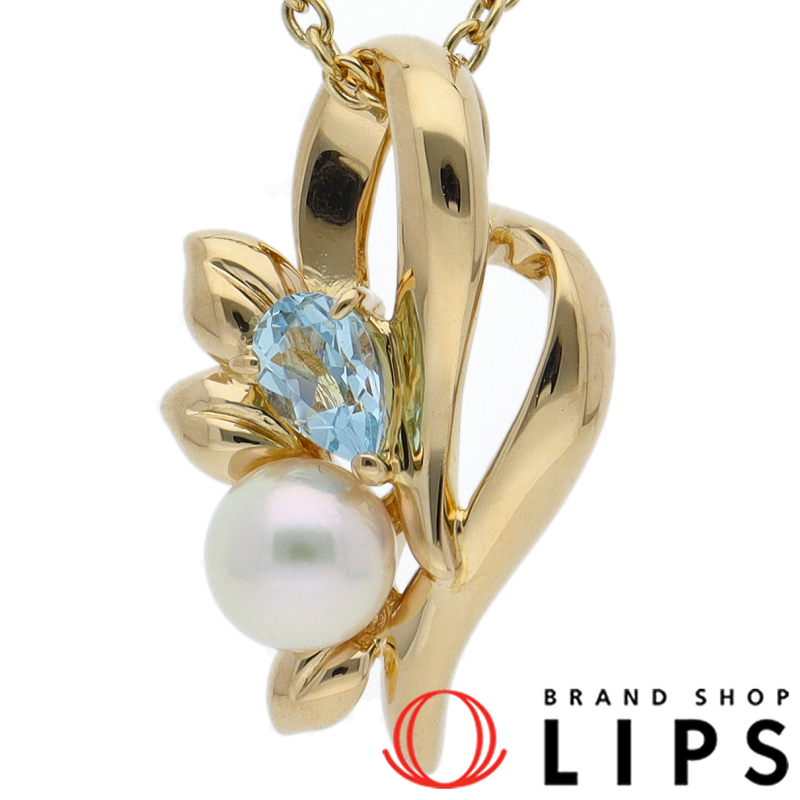 パールアクアマリンネックレス