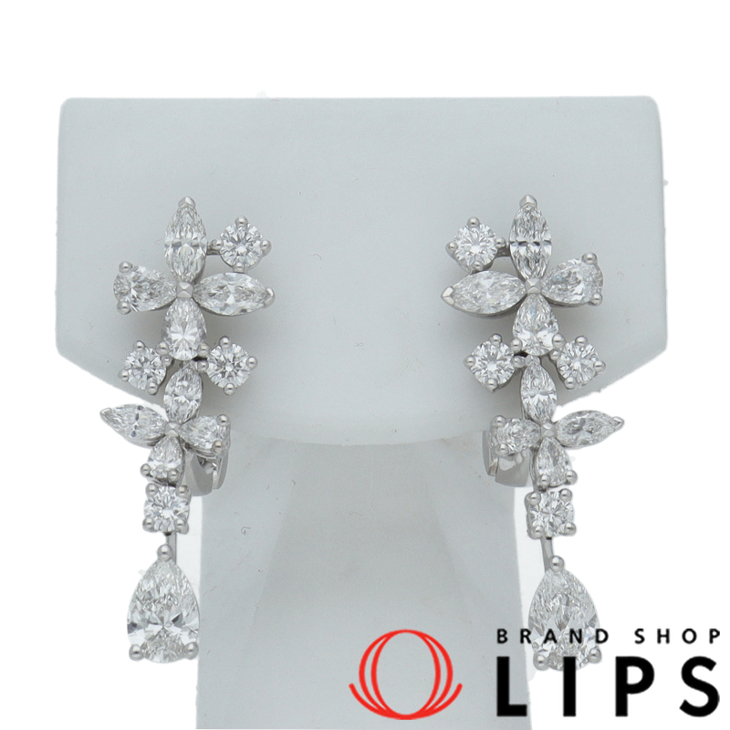 クラシックバタフライ ダイヤモンド ドロップピアス