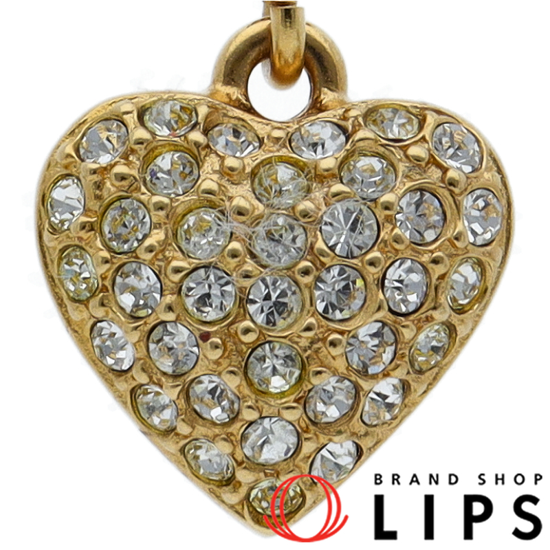 ラインストーン ハートネックレス