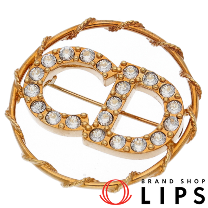 ラインストーン ロゴブローチ