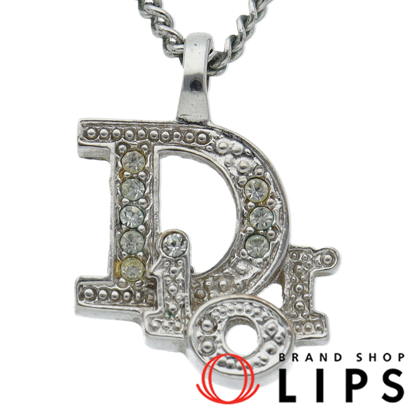 ラインストーン　ロゴネックレス