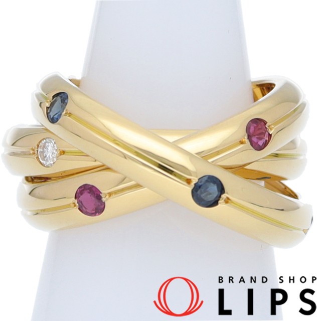 コンステレーション トリニティリング 5Pダイヤ･サファイヤ･ルビー