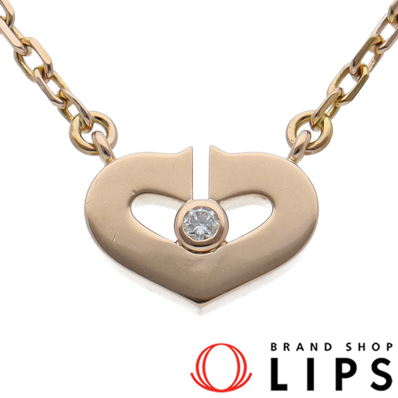 Cハート1Pダイヤネックレス