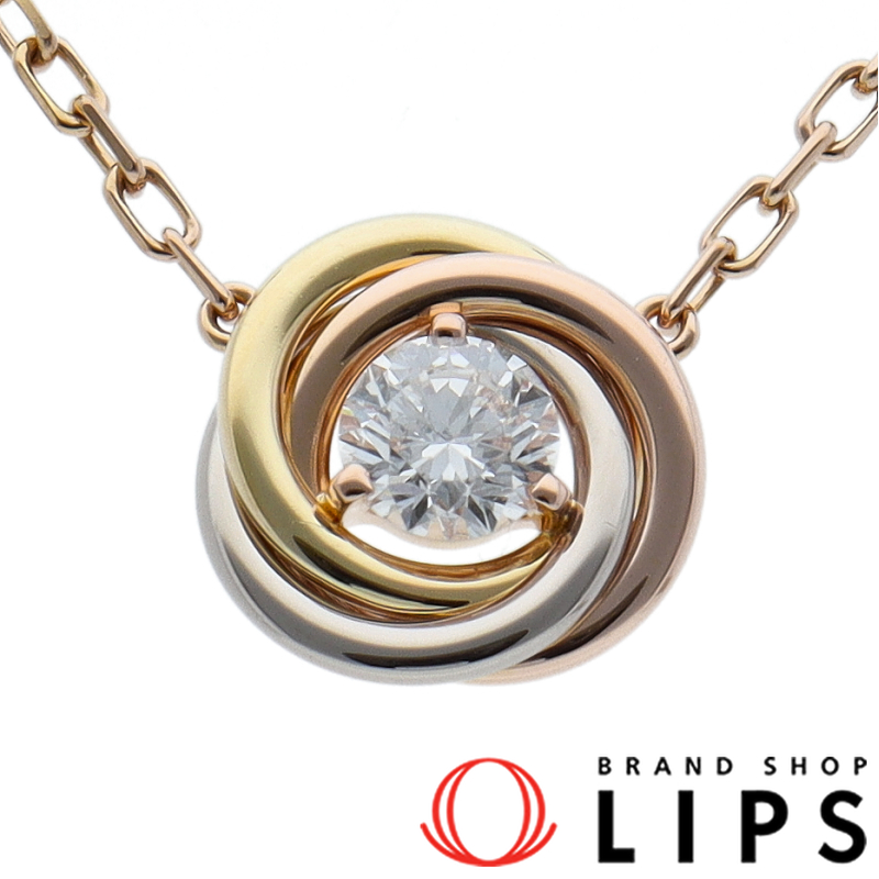 トリニティネックレス1Pダイヤ PGチェーン