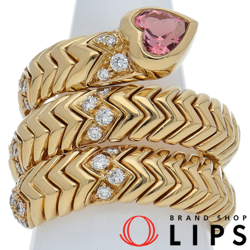 トゥボガススネークピンクトルマリンダイヤリング