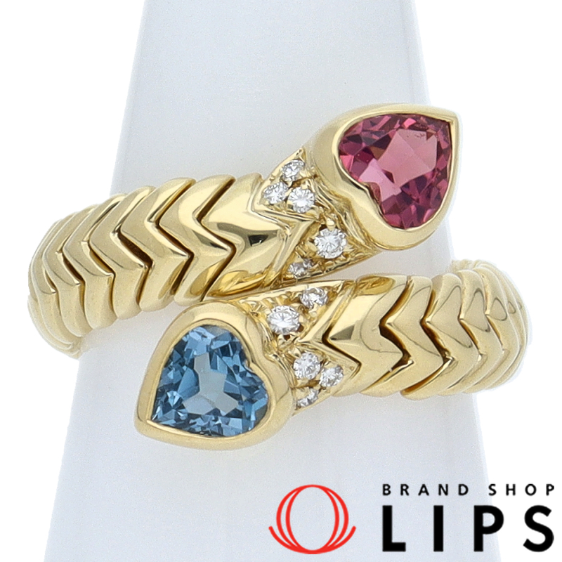 トゥボガスダイヤブルートパーズトルマリンリング