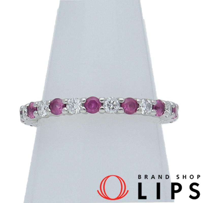 エンブレイス フルエタニティピンクサファイヤダイヤリング