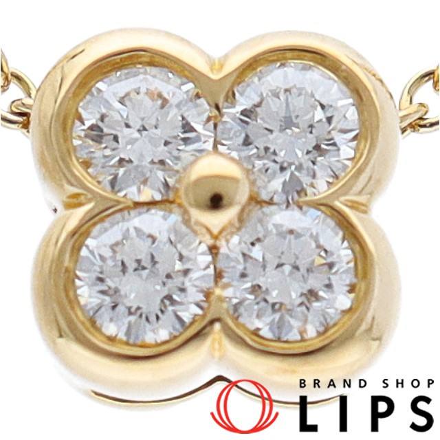 ベゼルセットフラワーモチーフダイヤネックレス