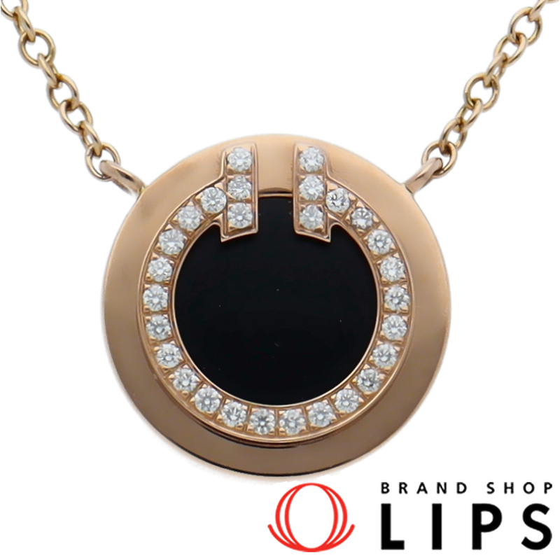 Tダイヤモンド＆オニキス サークルネックレス