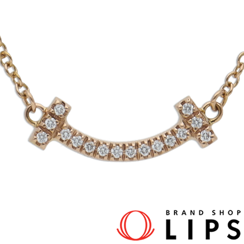 Tスマイルマイクロダイヤネックレス