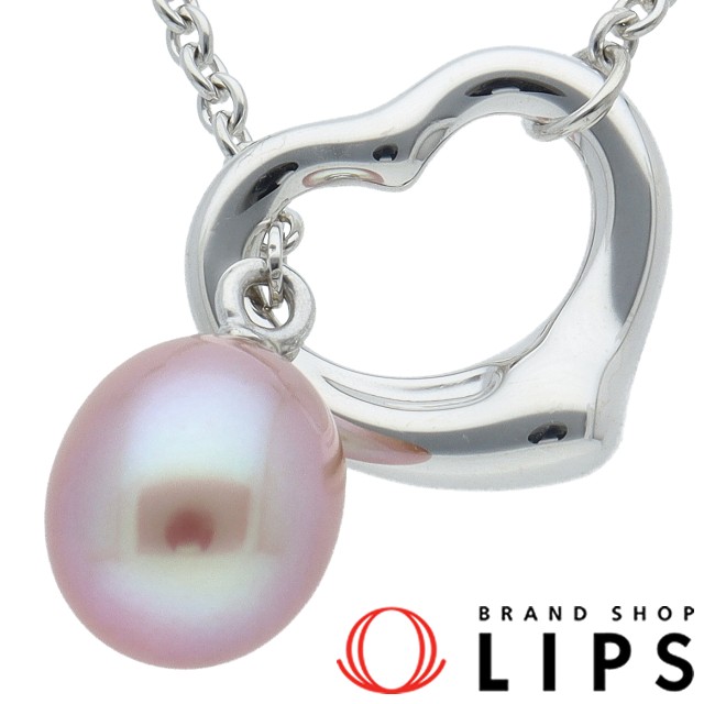 オープンハート ラリアット パール ネックレス