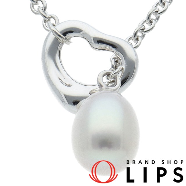 オープンハート ラリアット パール ネックレス