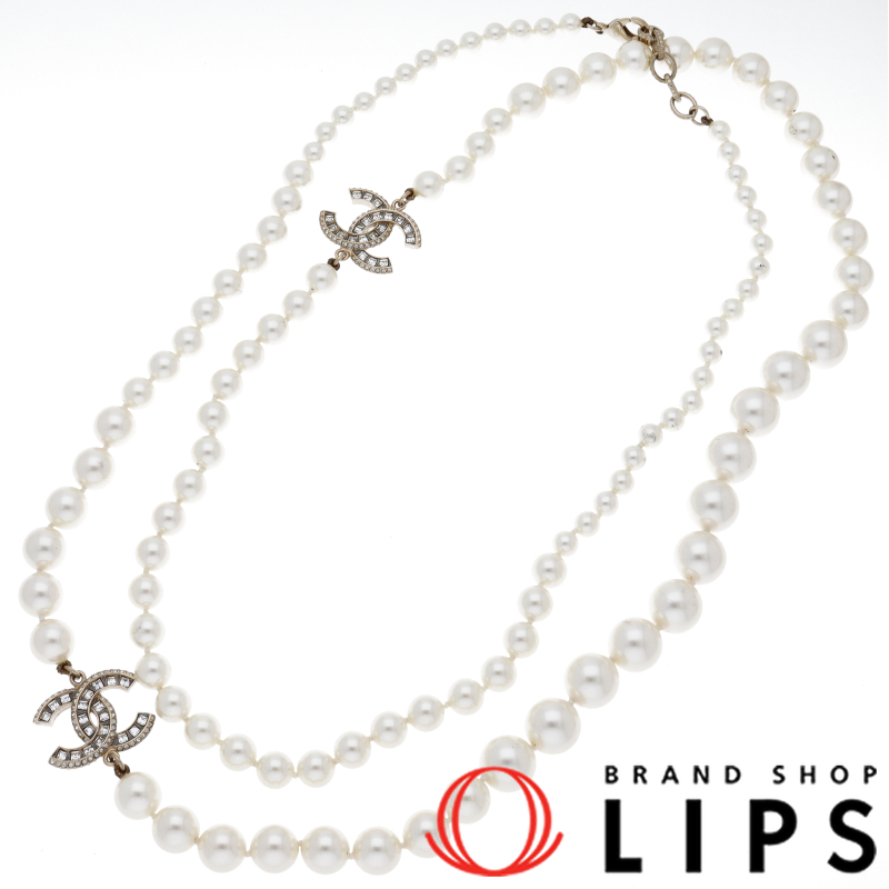 フェイクパール ロングネックレス