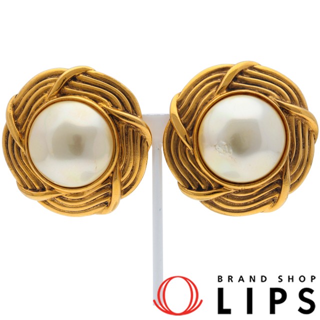 フェイクパールイヤリング