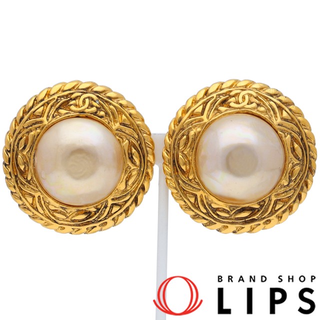 ココマーク フェイクパールイヤリング