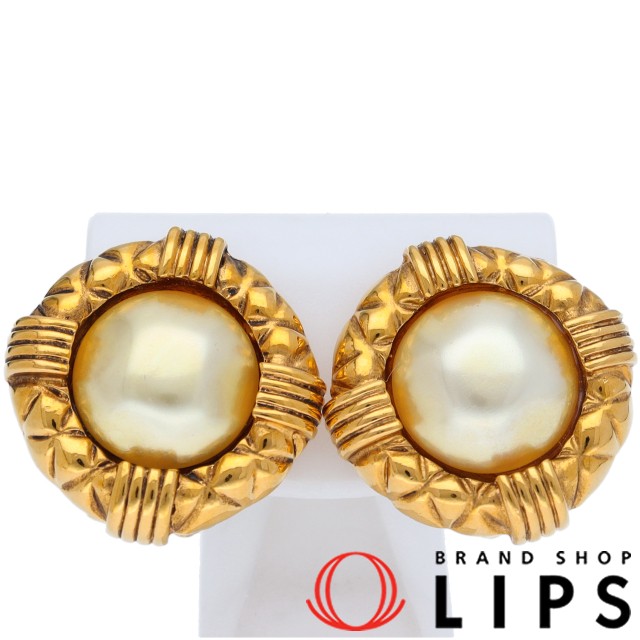 フェイクパールイヤリング