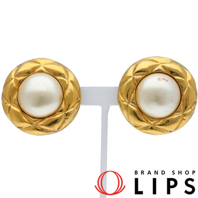 フェイクパールイヤリング