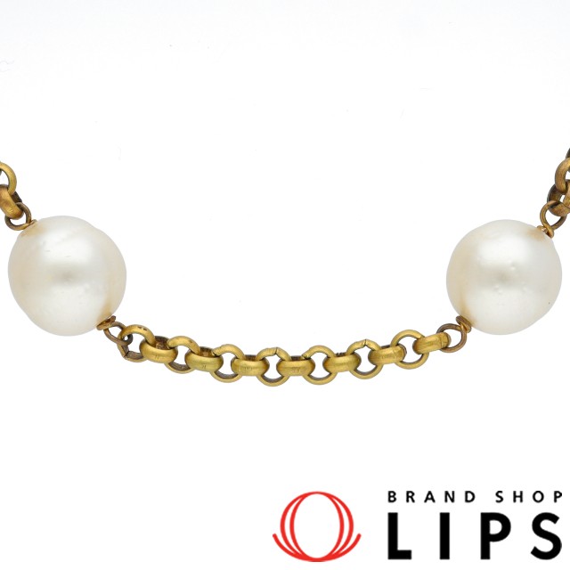 フェイクパールロングネックレス