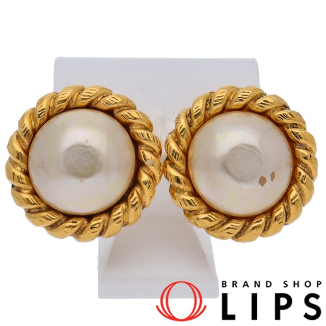 フェイクパールイヤリング