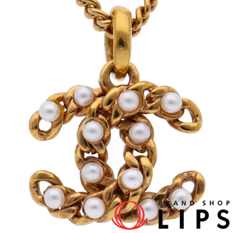 フェイクパール ロゴネックレス